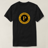 Pittsburgh Blue Collar Zwart Goud Yinzer T-shirt (Design voorkant)