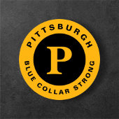 Pittsburgh Blue Collar Zwart Goud Yinzer T-shirt