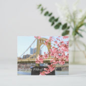 Pittsburgh Bridge en Cherry Blossoms Briefkaart (Staand voorkant)