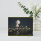 Pittsburgh Briefkaart licht 's nachts 'één van de  (Staand voorkant)