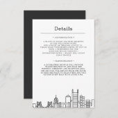 Pittsburgh Bruiloft | Gegevens van bezoeker Kaart (Voorkant / Achterkant)