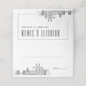 Pittsburgh Bruiloft | Tabelnaam Kaarten plaatsen (Buitenkant ongevouwen)