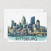 Pittsburgh Cityscape Briefkaart (Voorkant / Achterkant)