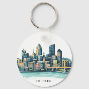Pittsburgh Cityscape Sleutelhanger