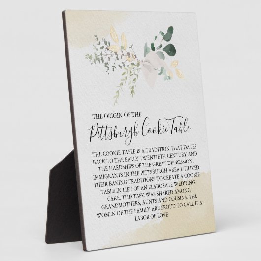 PITTSBURGH COOKIE-TABEL VOOR AFBEELDINGEN FOTOPLAAT (Zijkant)