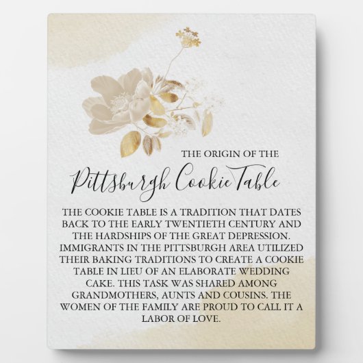 PITTSBURGH COOKIE-TABEL VOOR AFBEELDINGEN FOTOPLAAT (Voorkant)