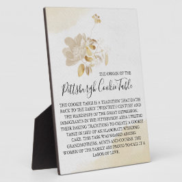 PITTSBURGH COOKIE-TABEL VOOR AFBEELDINGEN FOTOPLAAT