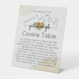 PITTSBURGH COOKIE-TABEL VOOR AFBEELDINGEN RECLAMEBORD MET VOETSTUK