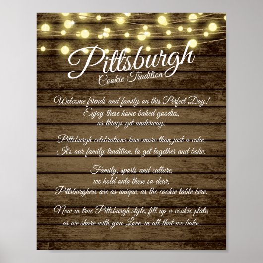 Pittsburgh Cookie Table No Yinz Mariage Poster (Devant)