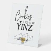 Pittsburgh Cookie Table Sign Reclamebord Met Voetstuk (Voorkant)