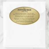 Pittsburgh Cookie Table Thing Gedicht Goud Ovale Sticker (Tas)