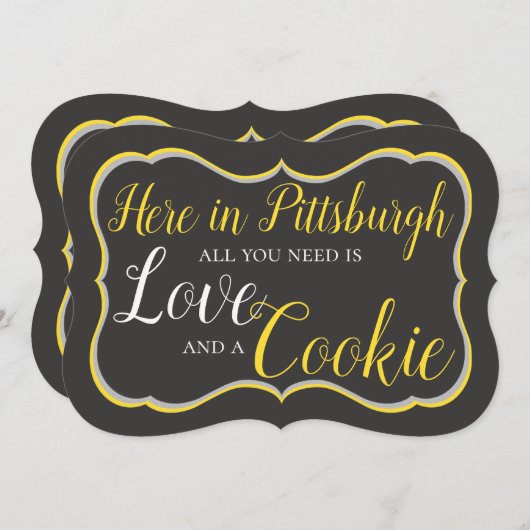 Pittsburgh Cookie Tafel Bord Kaart (Voorkant / Achterkant)