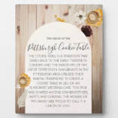 PITTSBURGH COOKIE TAFEL TEKEN TROUWTAFEL TEKEN FOTOPLAAT (Voorkant)