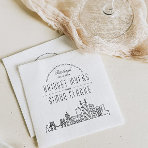 Pittsburgh Deco Skyline Weddenschap Napkins Servet