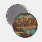 Pittsburgh door Moonlight Magnet Magneet (Voorkant / Achterkant)