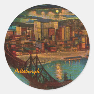 Pittsburgh door Moonlight Stickers