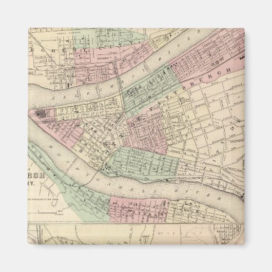 Pittsburgh en Allegheny, Pennsylvania Magneet (Voorkant)