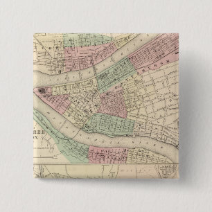 Pittsburgh en Allegheny, Pennsylvania Vierkante Button 5,1 Cm