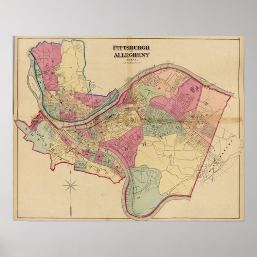 Pittsburgh en Allegheny Poster (Voorkant)