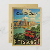 Pittsburgh Enregistrer La Date Cartes Postales Vin (Devant / Derrière)