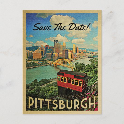 Pittsburgh Enregistrer La Date Cartes Postales Vin (Devant)