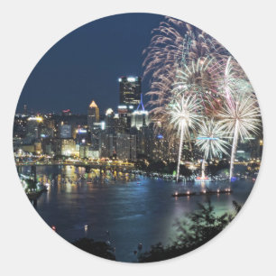 Pittsburgh Fireworks Ronde Sticker