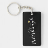 Pittsburgh Flag Heart Sleutelhanger (Voorkant)
