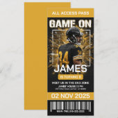 Pittsburgh Football Ticket Birthday Invitation (Devant / Derrière)