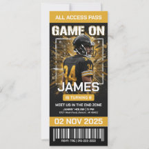 Pittsburgh Football Ticket Verjaardagsuitnodiging