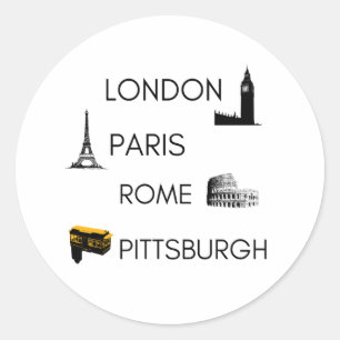 Pittsburgh Funny Cities Travel Pennsylvania Home C Ronde Sticker