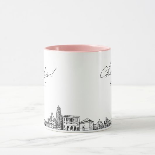 Pittsburgh gepersonaliseerde bruiloft koffie Mok (Midden)