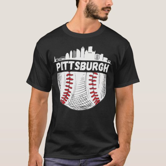 Pittsburgh Honkbal Skyline Pittsburgh Honkbal T-shirt (Voorkant)