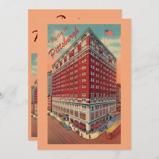 Pittsburgh Hotel Party Uitnodiging (Voorkant / Achterkant)