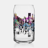Pittsburgh in graffiti met monogram blikvorm glas (Voorkant)