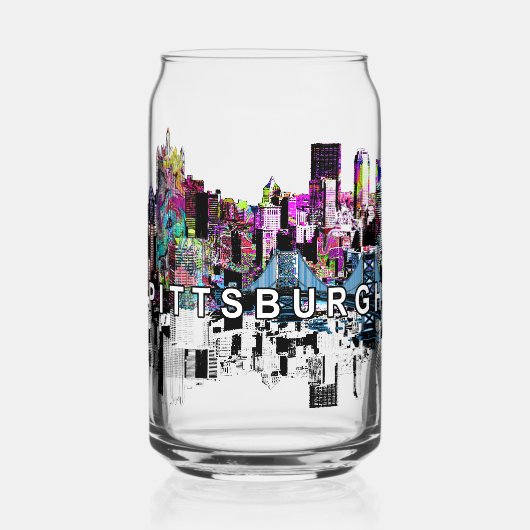 Pittsburgh in graffiti met monogram blikvorm glas (Voorkant)