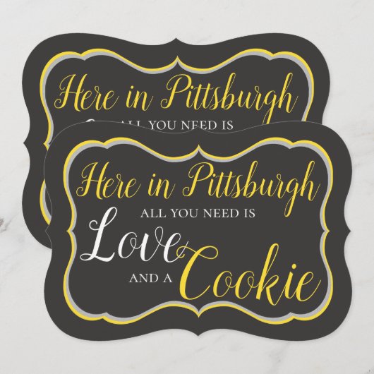 Pittsburgh Koektafel Bord Kaart (Voorkant / Achterkant)