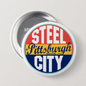 Pittsburgh -  label ronde button 7,6 cm (Voorkant /achterkant)