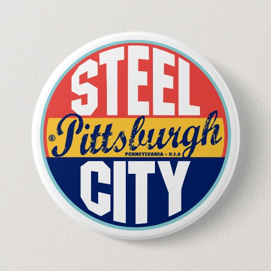 Pittsburgh -  label ronde button 7,6 cm (Voorkant)
