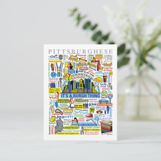 Pittsburgh Language Fun Pittsburghese Artwork Briefkaart (Staand voorkant)