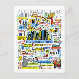 Pittsburgh Language Fun Pittsburghese Artwork Briefkaart