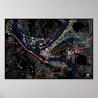 Pittsburgh Light Rail Figuur Grond Poster