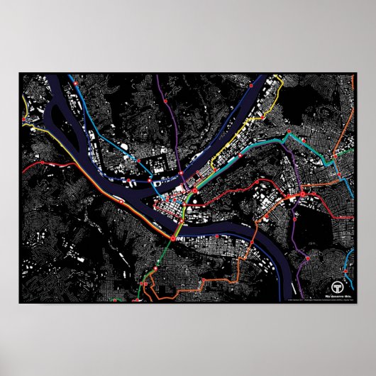 Pittsburgh Light Rail Figuur Grond Poster (Voorkant)