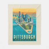 Pittsburgh, PA | Bird's Eye Uitzicht Fleece Deken (Voorkant)
