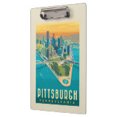 Pittsburgh, PA | Bird's Eye Uitzicht Klembord (Links)