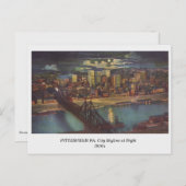 Pittsburgh PA, City Skyline à la carte postale (Devant / Derrière)