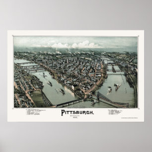 Pittsburgh, PA Panorama Map - 1902 Poster