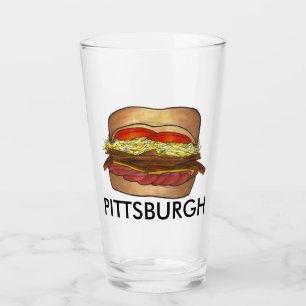 Pittsburgh PA Pennsylvania Coleslaw Fries Sandwich Glas