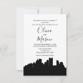 Pittsburgh PA Skyline Cityscape Wedding Invitation Kaart (Voorkant)