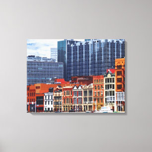 Pittsburgh PA Skyline Closeup Canvas Afdruk