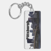 Pittsburgh PA Skyline met Pittsburgh in Sky Sleutelhanger (Voorkant Links)